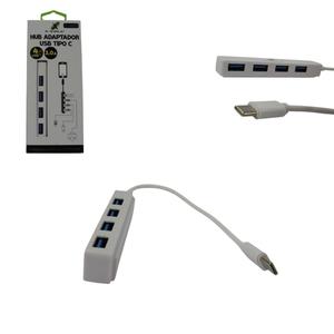 Hub USB-C Com 4 Portas Usb 3.0 Branco X-CELL XC-HUB-9 X-CELL
