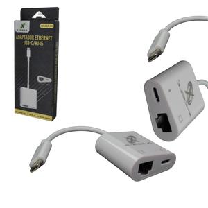 Adaptador USB-C Para RJ45 Com Entrada USB-C Para Carregamento X-CELL XC-ADP-54 X-CELL