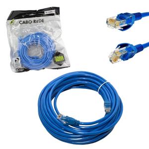 Cabo De Rede Patch Cord Cat6 Rj45 10 Metros Azul XC-CAT6-10 X-CELL