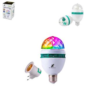 Lâmpada Led Giratória Colorido RGB Com Adaptador XC-LL-02 X-CELL