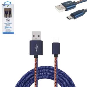 Cabo Turbo USB-C 3.0A 1 Metro Jeans X-CELL XC-CD-33 X-CELL