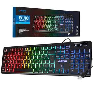 Teclado com Iluminação de Led Conexão via USB ABNT2 BK-155C EXBOM BK-155C EXBOM