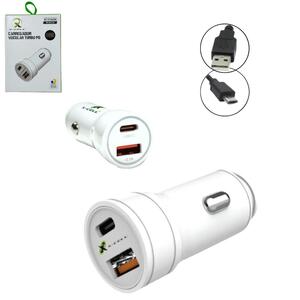 Carregador Veicular Turbo PD 45W QC 4.0 Entradas USB e USB-C Sortidos XC-V16USB X-CELL