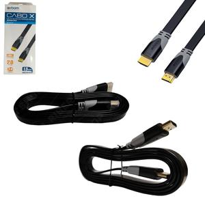 Cabo HDMI 2.0 De Alta Definição Tipo A 4K Suporte 3D 1.5 Metros EXBOM CBX-H2B15SM EXBOM