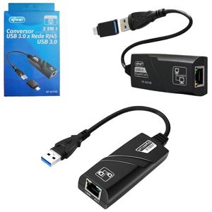 Adaptador USB 3.0 Para Rj45 10/100/1000 Mbps 2 Em 1 USBLAN/3.0 KP-AD106 KNUP