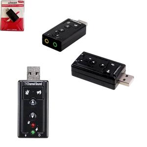 Adaptador Usb De Som 7.1 Com Entrada De Linha Analogica E Microfone Som 7.1 XT2028 XTRAD
