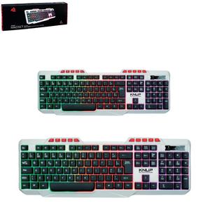 Teclado Gamer Branco com Fio USB Teclas Multimídia e Iluminação LED KP-TE120 KNUP KP-TE120 KNUP