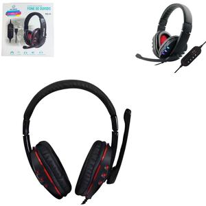 Headphone Gamer USB Com Microfone Super Bass Vermelho FO-11 GENERICO