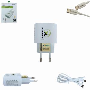 Carregador De Tomada USB-C Com Cabo USB-C Para USB-C 6.0A 30W Anatel XC-UR28 30W X-CELL