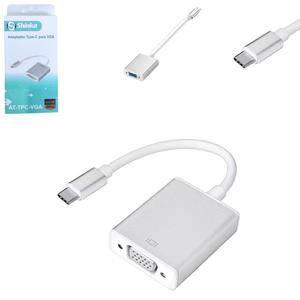 Cabo Adaptador USB-C Para VGA Fêmea 15 Centímetros AT-TPC-VGA SHINKA