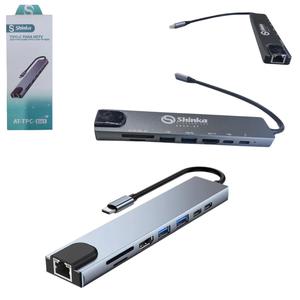 Adaptador USB Hub Extensor USB C 8 em 1 AT-TPC-8IN1 SHINKA