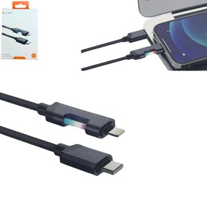 Cabo USB C Macho Para macho 60W 1 Metro Com Luzes EZ-W50 EZRA