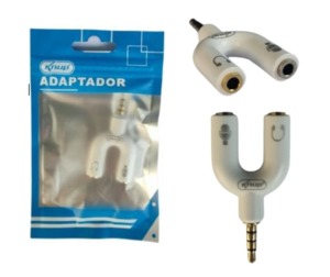 Adaptador de Audio P3 Macho P2 Fêmea para Notebook e Celular KP-HM005 KNUP