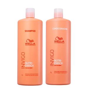 KIT WELLA PROFESSIONALS INVIGO NUTRI ENRICH CARE SHAMP E COND DE 1 LITRO WELLA NUTRI ENRICH BELLA FAMME