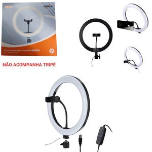 Kit Ring Light led 12'' 3 Cores Acompanha Suporte para smartphone OR-PL812 OBERON
