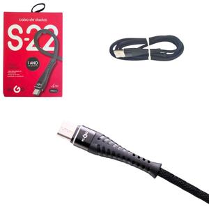 Cabo De Dados USB Para USB-C De 1 metro Revestido em Nylon 2.4A S-22 KLGO