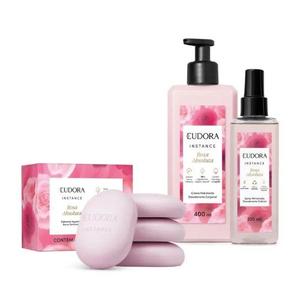 PRESENTE MAES 2025 EUDORA INSTANCE ROSA ABSOLUTA HIDRATANTE400ML/SPRAY PERFUMADO 200ML/SABONETE EM BARRA 4X80G 590643KIT Eudora