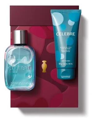 ESTOJO CELEBRE AGORA MASCULINO 2 ITENS COLONIA 100ML+SHOWER GEL 100ML NAMORADOS 2025 852970 BOTICARIO