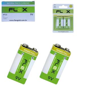 Bateria Zinco 9V 2un FLEX FX-9Z2 FLEX