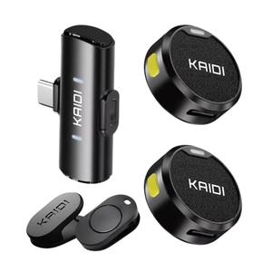 Microfone Duplo Lapela bolinha Tipo C Sem Fio KMF4-C KAIDI