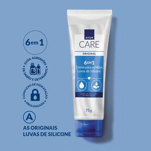 CARE ORIGINAL CREME PARA AS MÃOS LUVAS DE SILICONE 6 EM 1 75G 324934 AVON