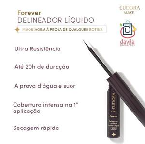 DELINEADOR LIQUIDO EUDORA MAKE FOREVER PRETO 3ML 874347 Eudora