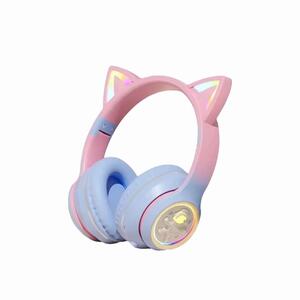 Headphone Sem Fio com orelha de gato e LED Infantil Cores Sortidas LEF-1027C LEHMOX