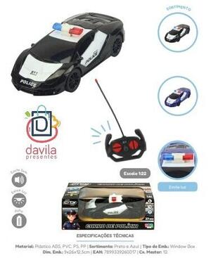 CARRINHO DE CONTROLE REMOTO POLICIA BBR TOYS 260017 BELKIN