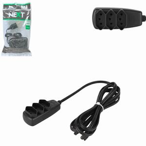 Extensão Eletrica Slin 3 Tomadas 1,20 METROS 10AH preto EX-1,20MT GENERICO EX-1,20MT GENERICO