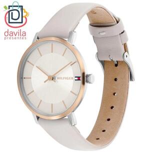 RELOGIO TOMMY FEMININO COURO NUDE FUNDO ROSE CAIXA ROSE NUDE FUNDO PRATEADO TOMMY VIVARA JOIAS
