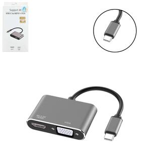 Adaptador USB-C Para Hdmi E Vga 2 EM 1 HDTV+VGA ANXIN