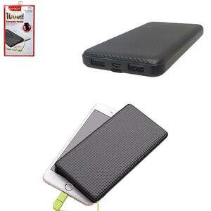 Carregador Portátil power bank com 1 Porta USB Para V8, Lightning e USB C 10000mAh 5V Preto KA-951 KAPBOM