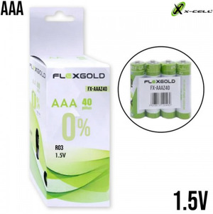 Pilhas AAA Tubo de Zinco-Carbono 40 Unidades FX-AAAZ40 flex