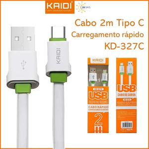 Cabo De Carregamento Rápido USB Para USB-C 2 Metros KD-327C KAIDI