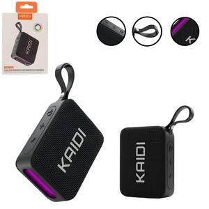Caixa de Som Bluetooth Portátil Kaidi Preto LED RGB KNC-826 KAIDI