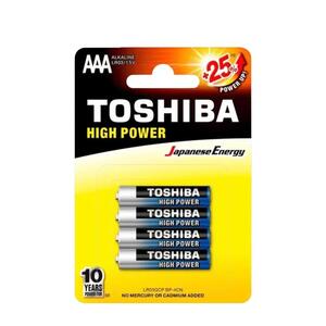 Pilhas Alcalinas AAA 1.5V Contem 4 Unid TOSHIBA LR03GCP4 TOSHIBA