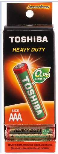 Pilha Zinco AAA Heavy Duty 1.5V Embalagem Com 40 Unidades TP-40C TOSHIBA