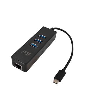 Hub USB-C Com 3 Portas Usb 3.1 E Lan RJ45 1000Mbps JC-TYC-R03 F3