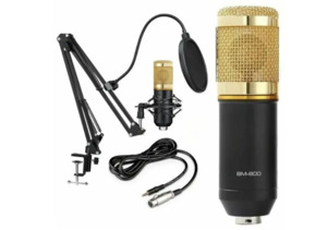 Kit Microfone Condensador Profissional BM-800 B-MAX