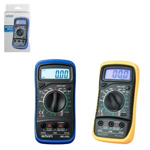 MULTIMETRO DIGITAL PORTATIL LCD DE 3 1/2 DIGITOS COM ILUMINACAO DE FUNDO PRODUTOS ACONDICIO MD-200L EXBOM