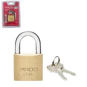 Cadeado Reforçado Em Latão 2 Chaves 35Mm Lt-35 Dourado Pado SM LT-35MM PADO