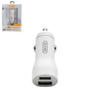 Carregador Veicular Branco Rápido Com Entradas USB e USB-C QC3.0 PD20W DAY-2011 BYZ