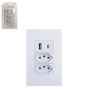 Tomada de Parede Com Entrada USB e Type-C 10A EXT.579/USB-C BYZ