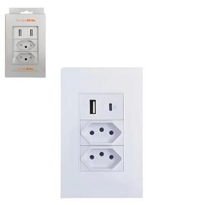 Tomada de Parede Com 2 Entradas USB 10A EXT.579/2USB BYZ