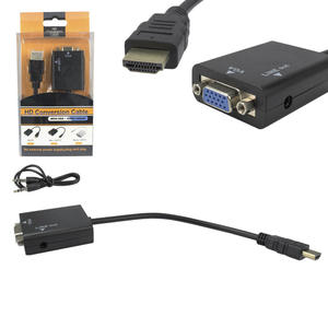Cabo Conversor HDMI Macho Para VGA Fêmea Pc Ps3 Projetor Audio 24 Centímetros CONVERSOR GENERICO