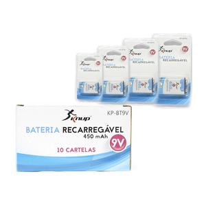 Bateria Recarregavel 450Mah 9V Caixa Com 10 Peças Kp-Bt9V KP-BT9V KNUP