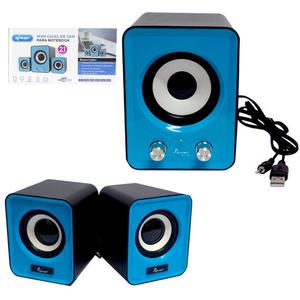 Caixa De Som USB Mp3 12W Rms Azul KNUP KP-7023 KP-7023 KNUP