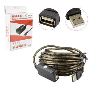 Cabo Extensor USB 2.0 Macho para Femea 10 Metros XTRAD XT-2071 XT-2071 XTRAD