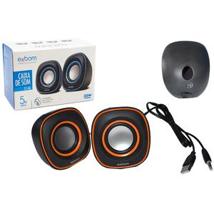 Caixa De Som 2.0 Com 5W Rms Laranja CS-46 CS-46 EXBOM