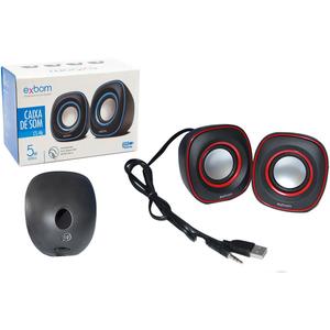 Caixa De Som 2.0 5W Rms Vermelha CS-46 CS-46 EXBOM